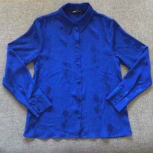 Zara floral button up blouse
